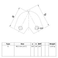 Doos Variabel kniestuk 40° - 70°-E / 48,3 mm (12 stuks)